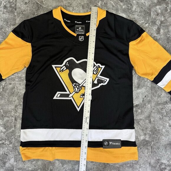 Pittsburgh Penguins Jersey XL Brand New YOUTH Fanatics NHL Black Yellow Hockey - Picture 6 of 6
